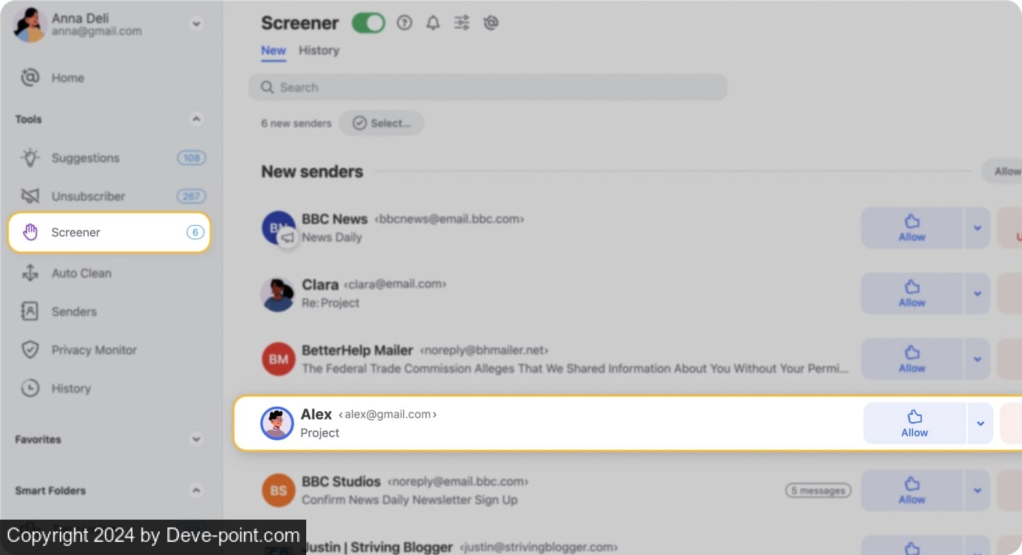 Screener email mobile 2x