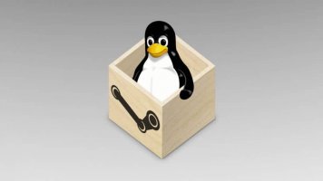 Linux mascota caja madera 10745