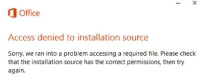 Access Denied to Installation Source