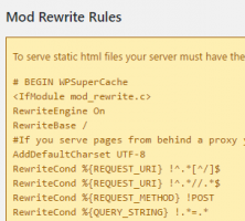 Mod rewrite rules in use WP Super Cache plugin