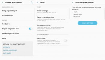 Reset android network settings