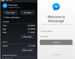 Clear facebook messenger caches