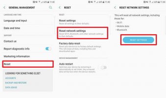 Reset network settings on android