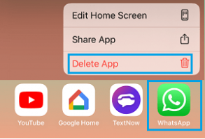 Delete whatsapp from iphone home screen