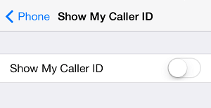 Turn off caller id
