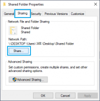 Basic and advanced file sharing options windows 10