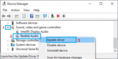 Update audio device driver