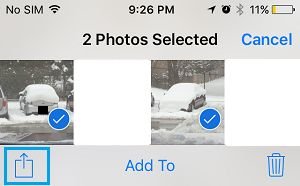 Select photos to hide iphone