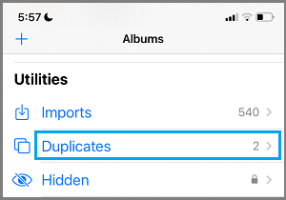 Duplicates folder photos app iphone