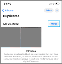 Merge duplicate photos iphone