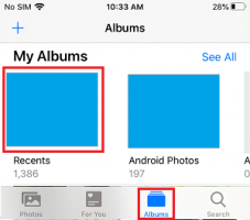 Albums recents iphone photos app