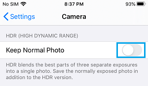Disable keep normal photos iphone