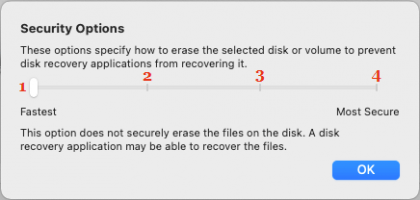 Format drive security options on mac