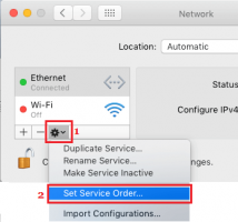 Set network service order on mac