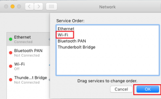 Change network service order on mac