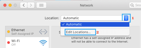 Edit network locations mac
