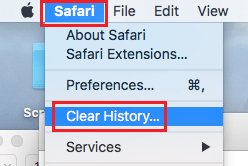 Clear history option safari browser on mac