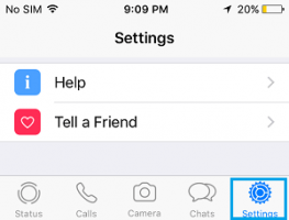 Whatsapp settings icon iphone