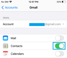 Sync gmail contacts to contacs app on iphone