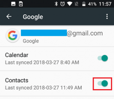  option to sync contacts to gmail on android phone
