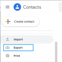Export contacts from gmail