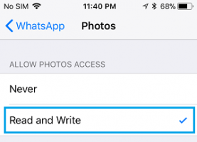 Allow whatsapp access to photos app iphone
