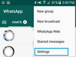 Whatsapp settings option android phone