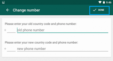 Whatsapp enter new number android