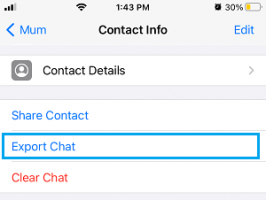 Export whatsapp chat option iphone