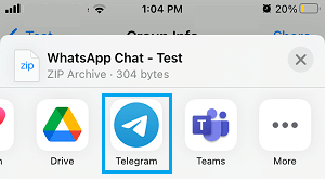 Transfer whatsapp chat to telegram