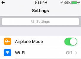 Airplane mode on iphone