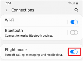 Enable flight mode android phone