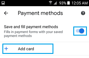  fill payment methods chrome browser android phone