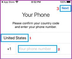  country enter phone number in telegram app iphone
