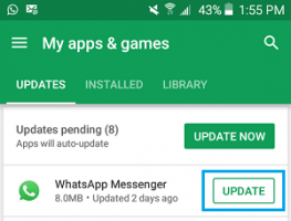 Update whatsapp android phone