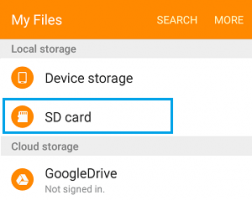 Sd card storage option android phone