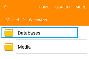 Whatsapp databases folder android sd card