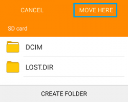 Move here option sd card android phone