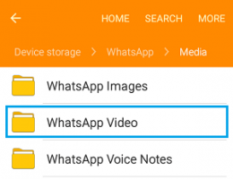 Whatsapp video folder android phone