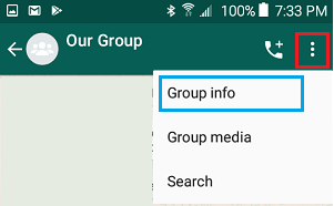 Open whatsapp group info android