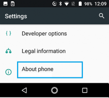 About phone option android