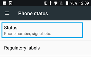 Phone status option android phone
