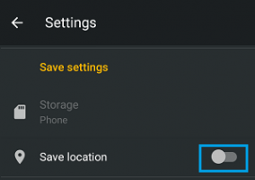 Disable save location on camera app android
