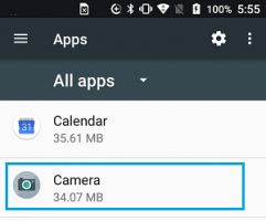 Camera on all apps screen android phone