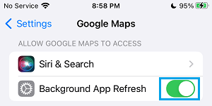 Enable background app refresh google maps iphone 1