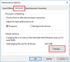 Change virtual memory option windows 10