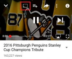 Cast icon youtube app