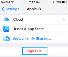 Sign out of apple id iphone