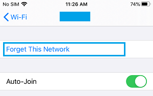 Forget this network iphone