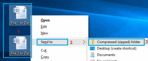 Zip multiple files windows
